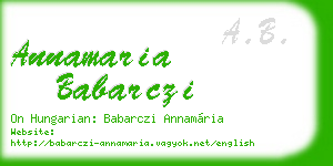 annamaria babarczi business card